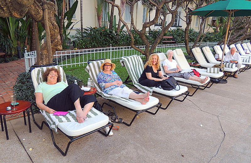 Relaxing at the Raffles Le Royal hotel