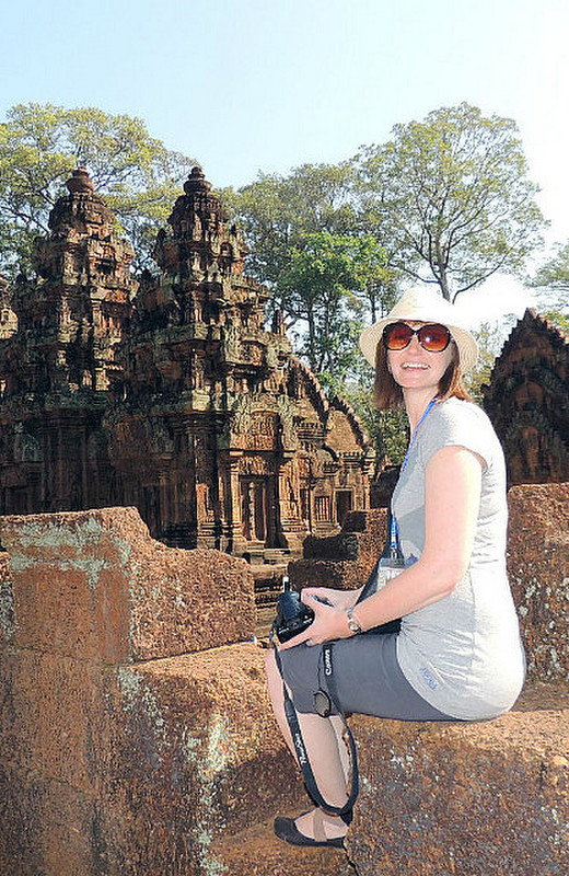 Jackie Knight at Banteay Srei, Seim Reap, Cambodia