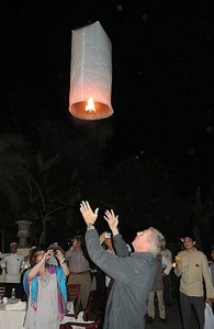 Balloon release at final night banquet
