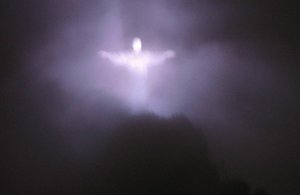 Christ The Redeemer in fog