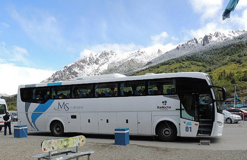 Tauck bus with Andes beyound