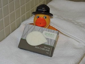 Park ranger rubber duck in our bathroom