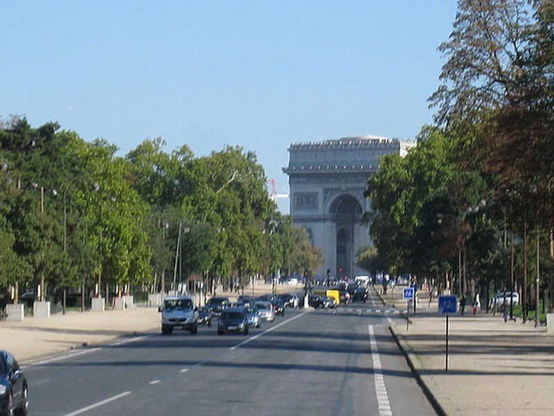 Approaching the Arc du Triomphe
