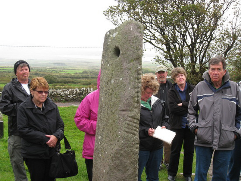 Ogham stone with contract hole at top