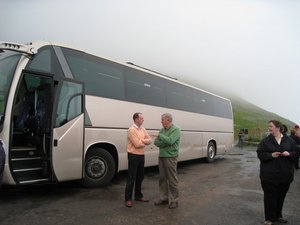 Bus driver John and local guide Tim