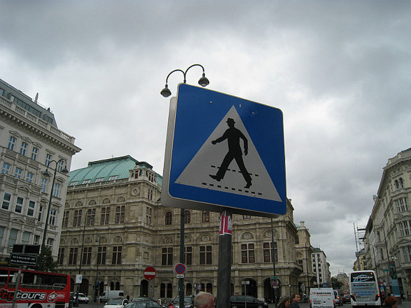 Caution: 1950s Man Crossing