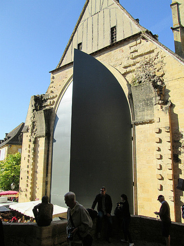 Enormous doors on a former church