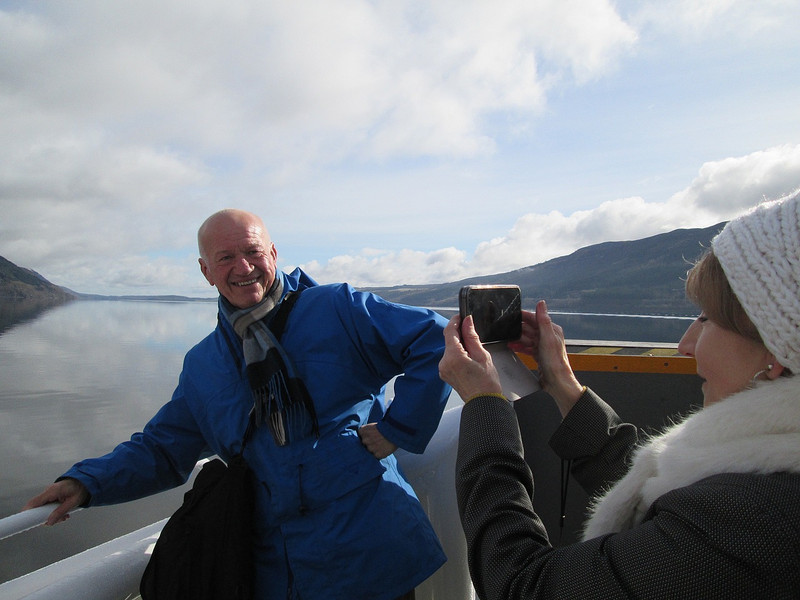 Ann takes a picture of Martin on Loch Ness