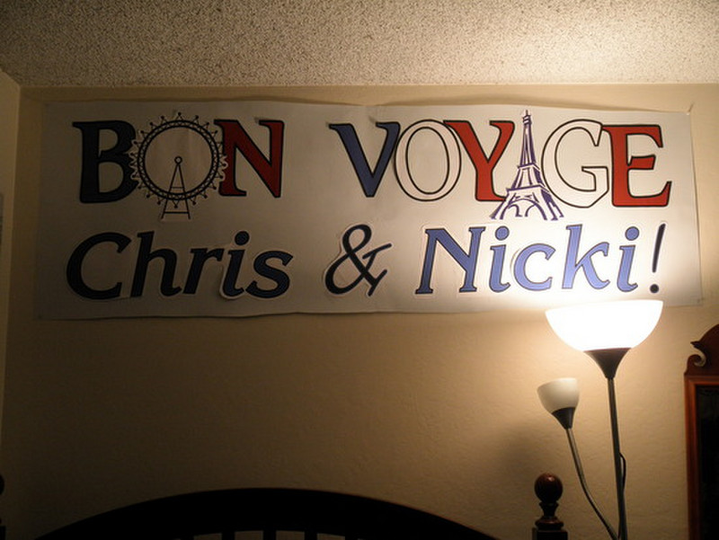 Bon Voyage Poster from our Surprise Party