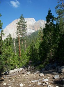 Looking Up at Half Dome and the Subdome