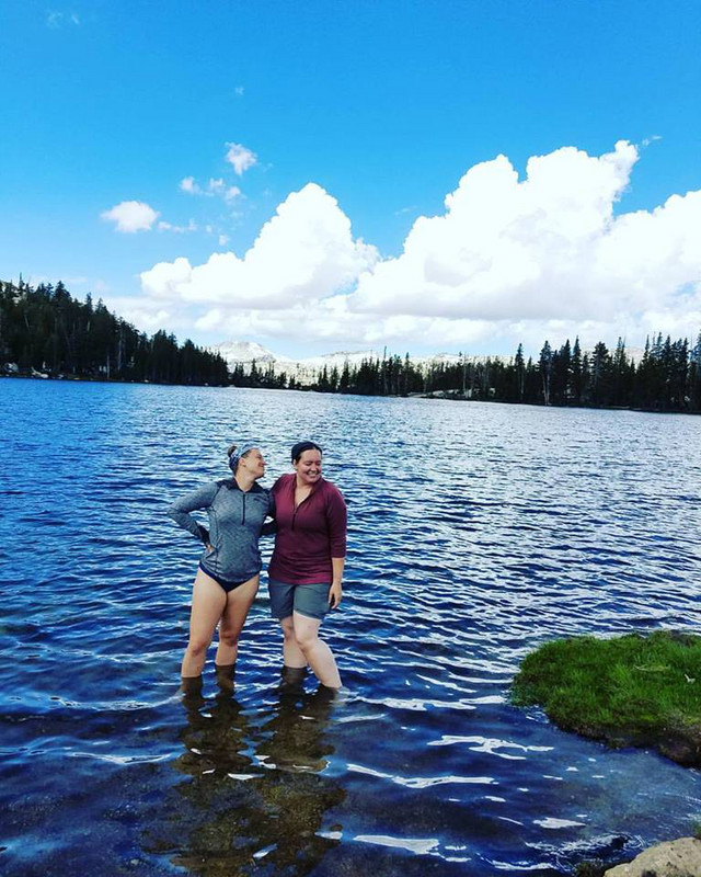 Dipping our Feet in Cathedral Lake