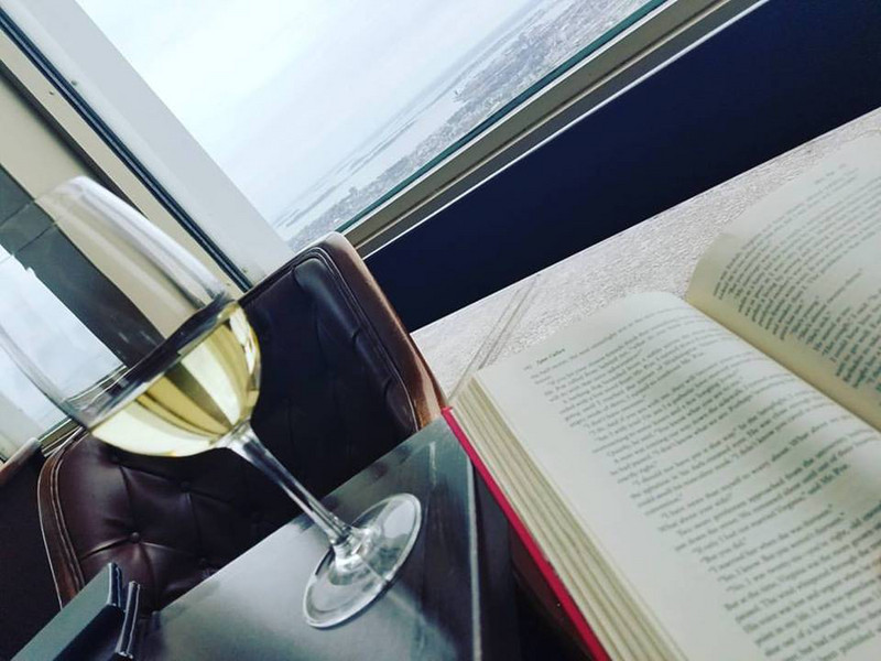 Wine, a beautiful view and my book