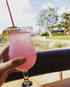 Glorious Prickly Pear Margarita on the Back Porch of El Tovar
