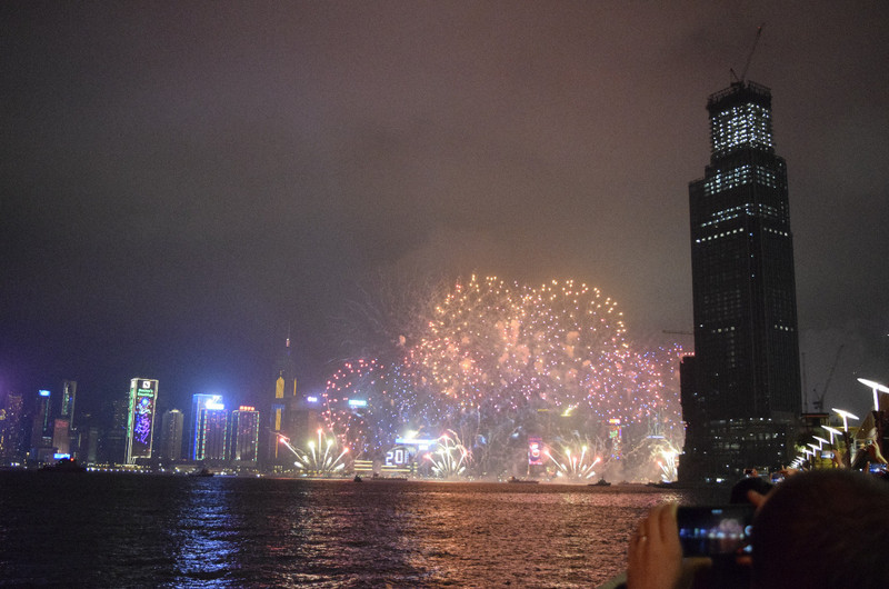 New Year fireworks over Victoria Harbour