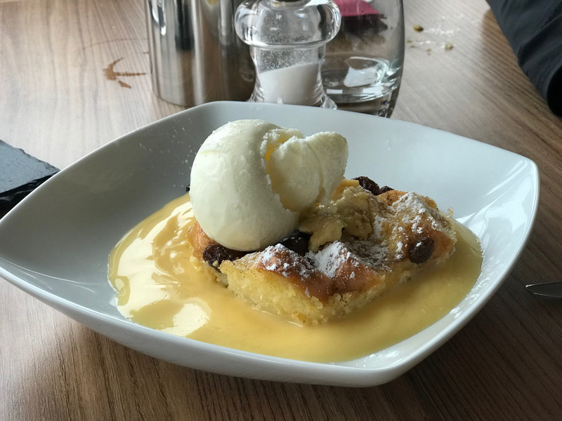 Bread and butter pudding for dessert