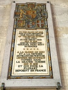Plaque in Notre Dame in Bayeaux