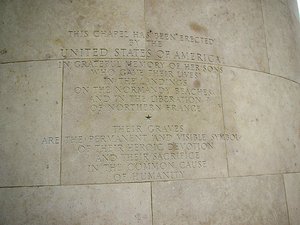 Inscription at the American Cemetery at Normandy