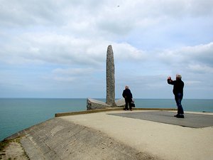 Memorial on top of the bunker at Pointe du Hoc