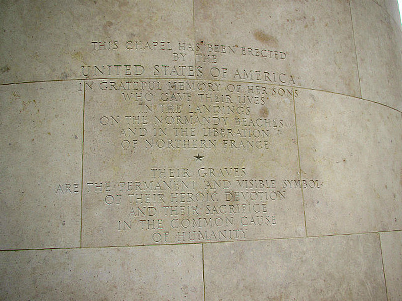 Plaque at the American Cemetery at Omaha Beach