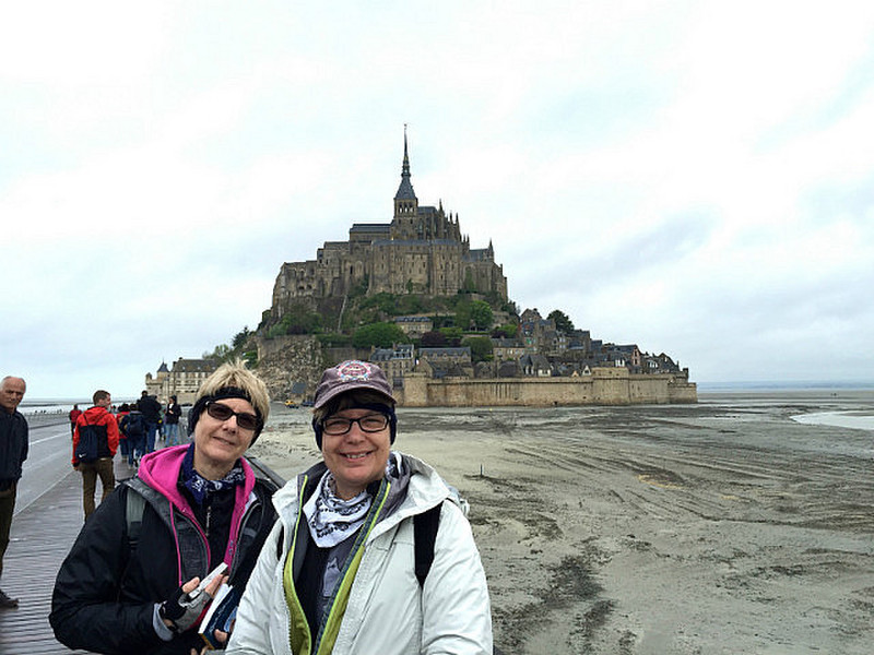 Chris and Dot in front of Mont St Michel