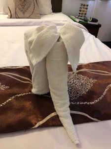 High Five Hotel Yangon....there’s and elephant in our room