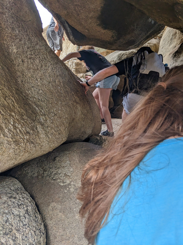 Climbing at a rock formation