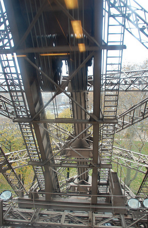 Heading up the Eiffel Tower