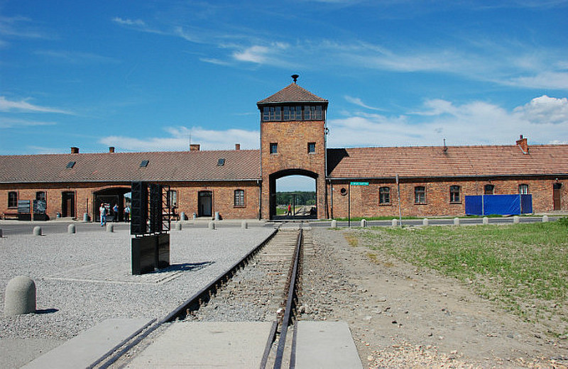 Famous entrance gate to Birkenau