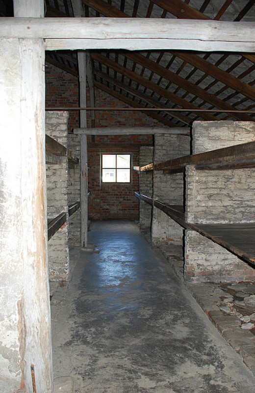 Inside a brick building