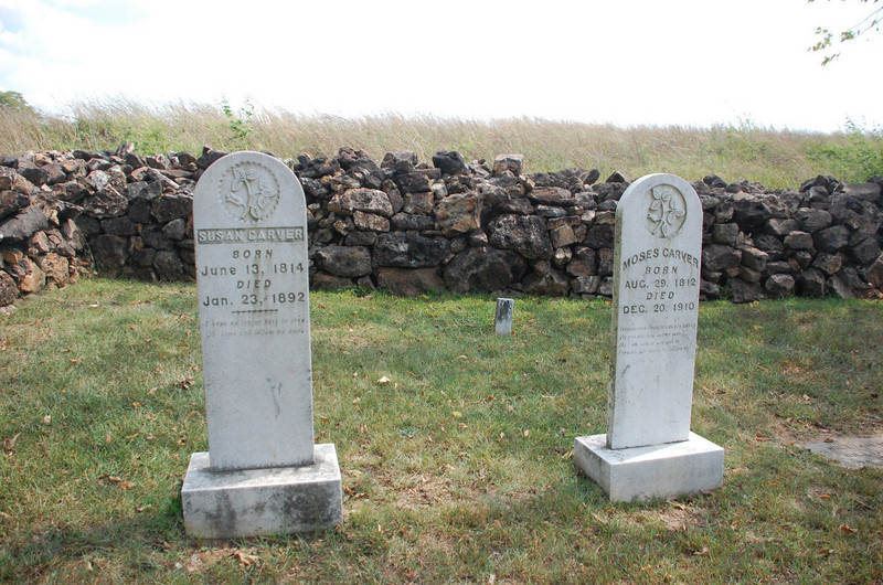 Graves of Moses and Susan Carver