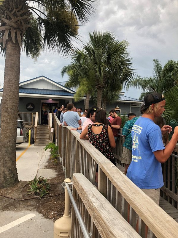 Line to get into Safe Harbour Restaurant in Jacksonville