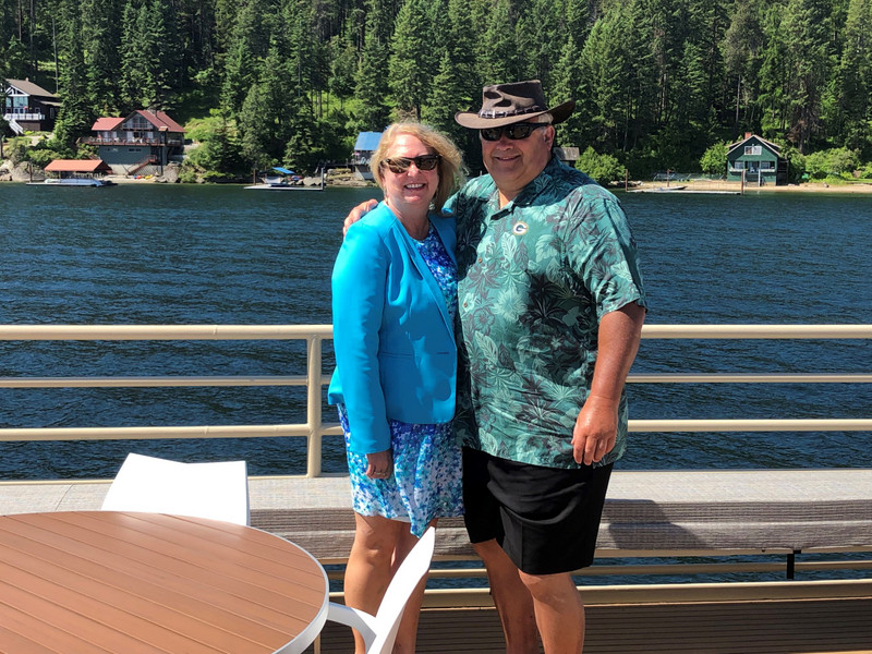 Jim and Karen on the Brunch cruise in CDA Idaho