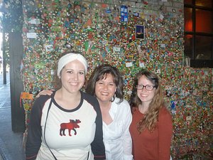 Regan, Nikki and Kelsie at the Gum Wall