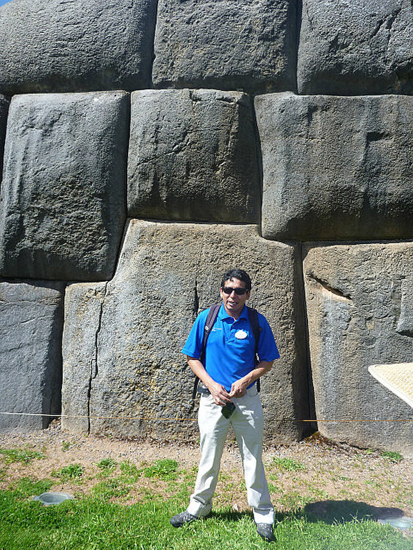 Harvey in front of stones at Sacsayhuaman