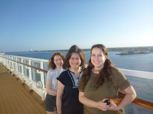 Kelsie, Nikki and Regan on deck