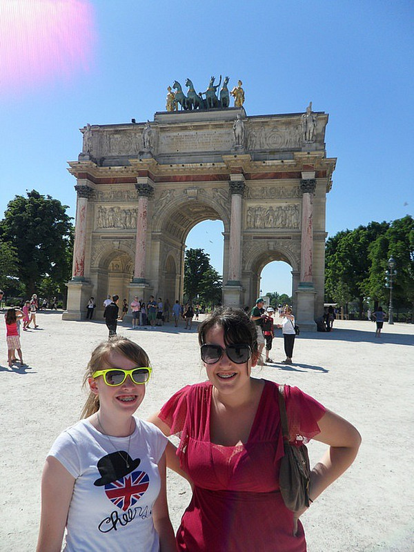 Kelsie and Regan at the Arc de Triumph