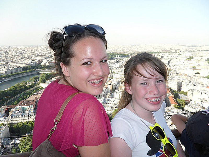Regan and Kelsie at the Eiffel Tower