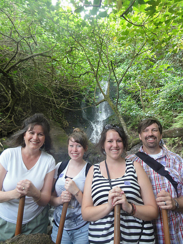 Family at Waterfall