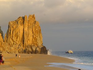 Pacific beach, Cabo, Land's End is the other side of rock.
