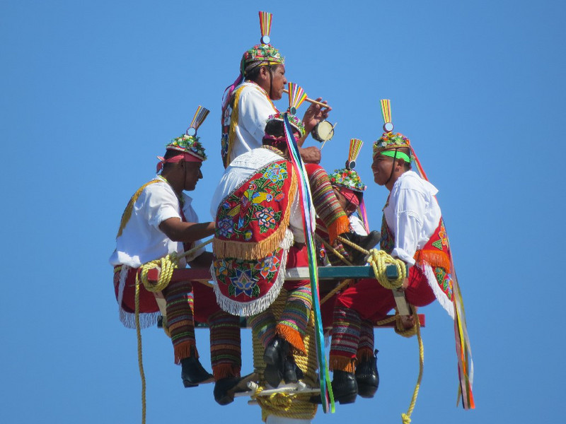 Voladores or the flying men, originally a form of religious worship.