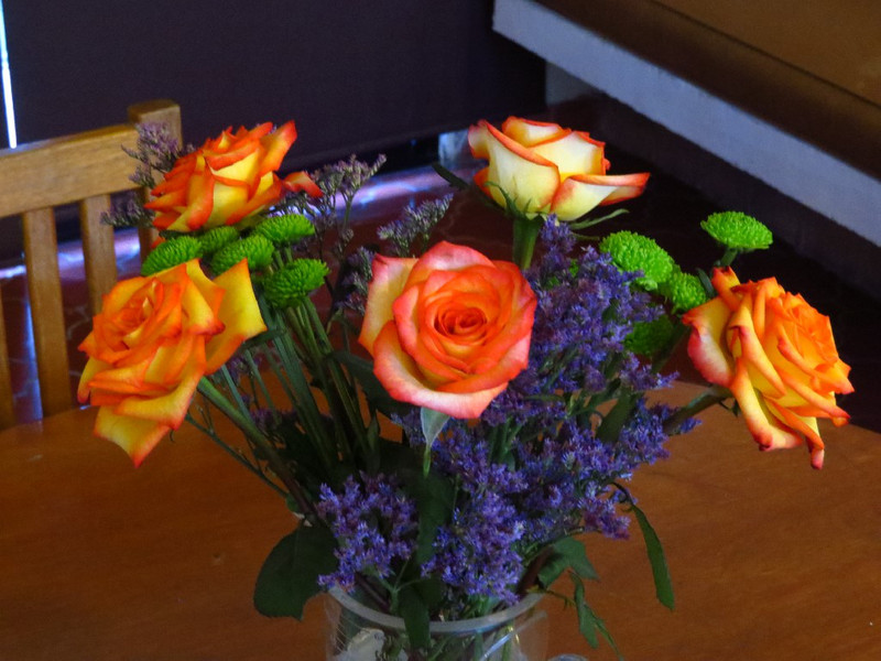 My birthday flowers, not that easy to find in PV, often the arrangements look like wreaths.