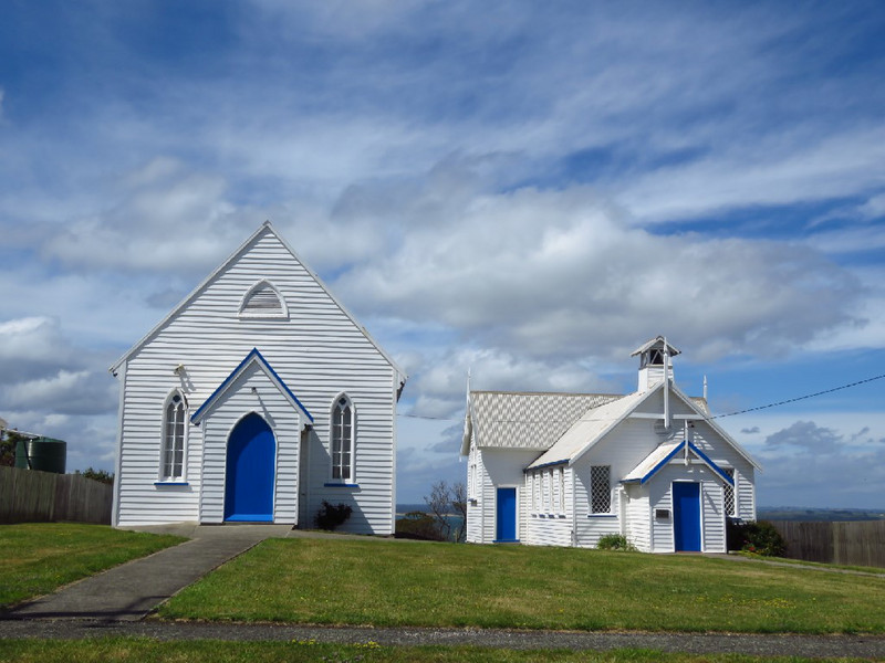 Churches side by side in Stanley