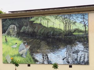 Mural in Sheffield, look at size of trees at bottom