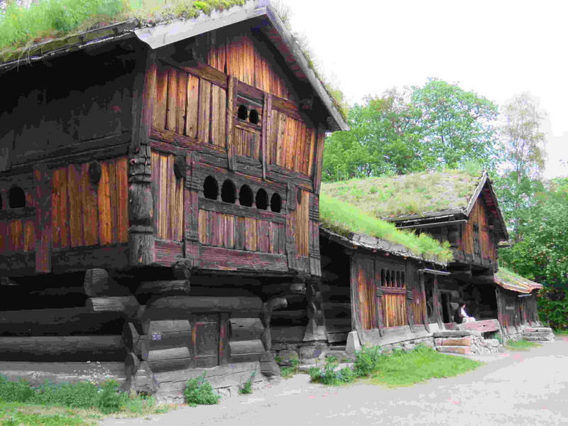Traditional houses with sod rooves