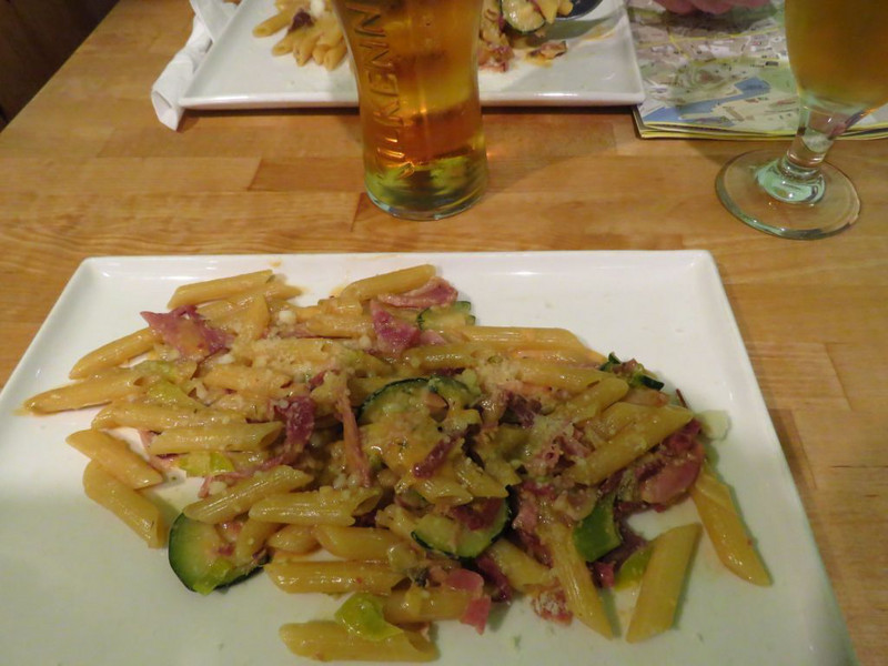 Pasta with elk and reindeer meat, delicious