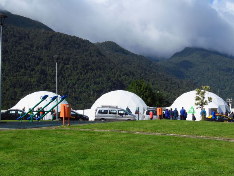 Domes (shops) in tiny Puerto Chacabuco