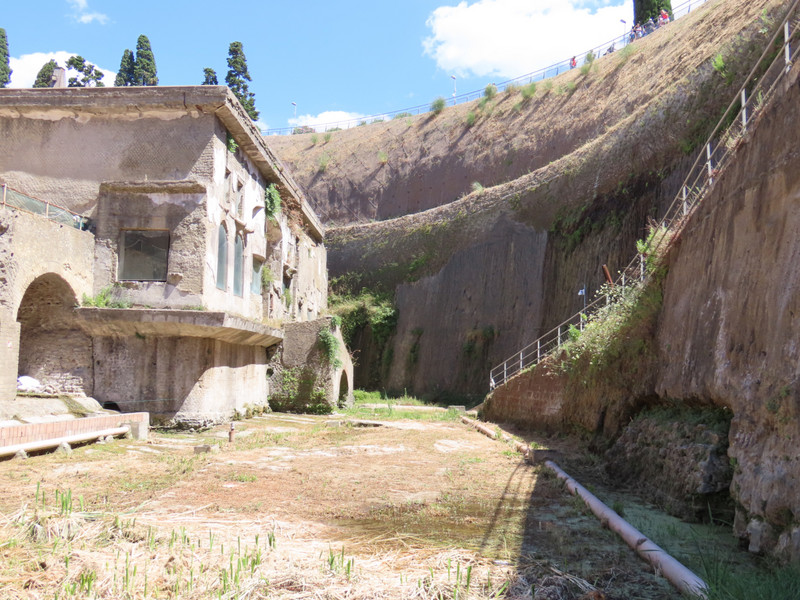 Herculaneum - the depth of the mud ‘ cliff’ is clear