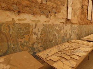 Ephesus Terrace houses - marble being restored to walls - a jigsaw!
