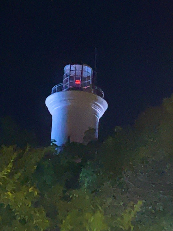 Colonia lighthouse at night