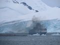 Intrepid ship poured out black smoke all morning